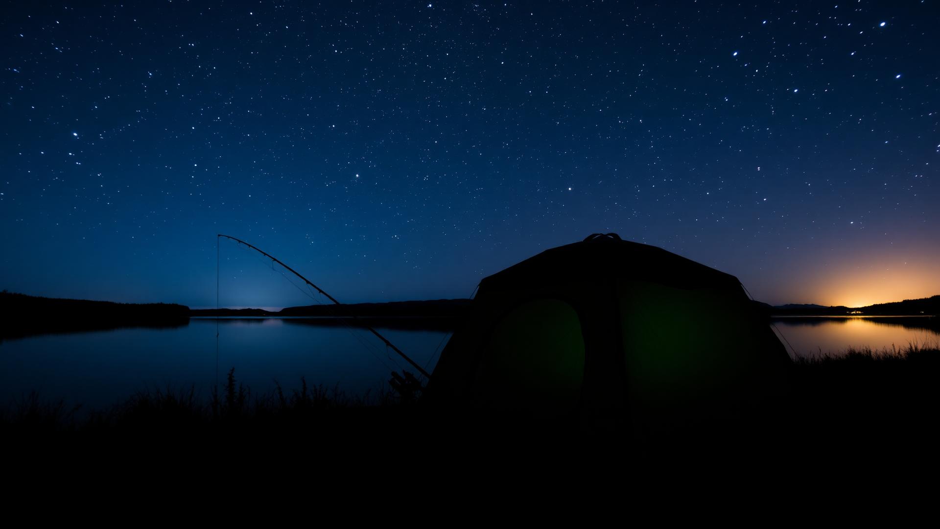 Nachtelijk vissen bij het meer